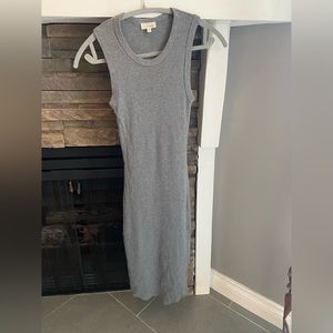 Aritzia Wilfred Free Bruni Ribbed Tank Dress, Grey, Size Small